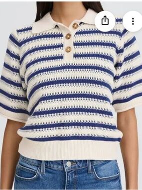 B.Young By Mikala  Knit Striped Polo Jumper